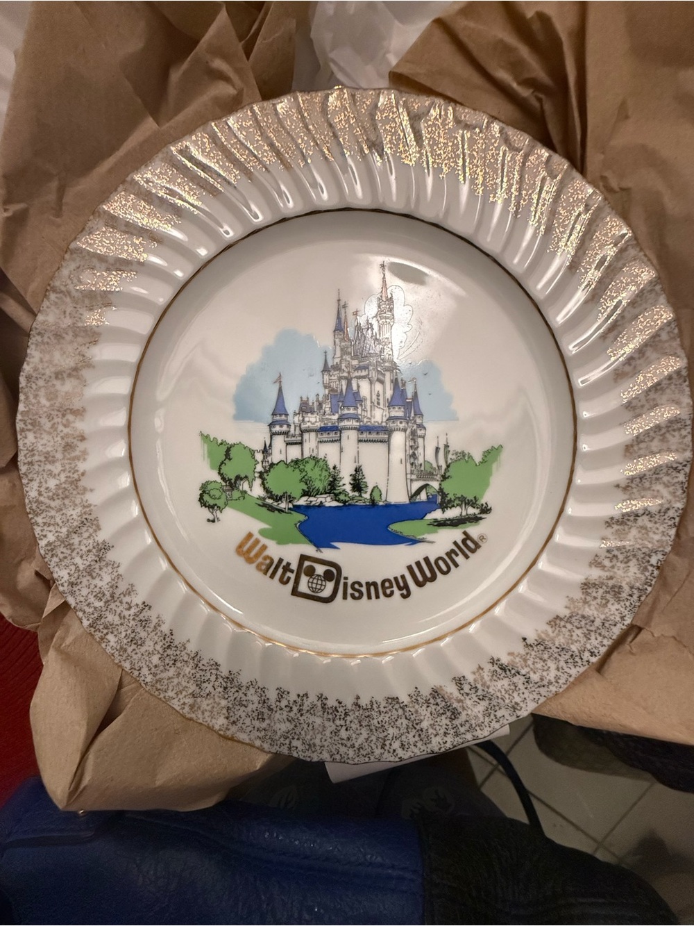 Walt Disney World Decorative Castle Plate - White & Gold